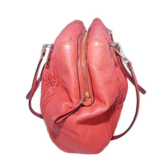 Coach Limited Edition Madison Gathered Twist Leather Bag in Vermillion O… - Picture 3 of 10